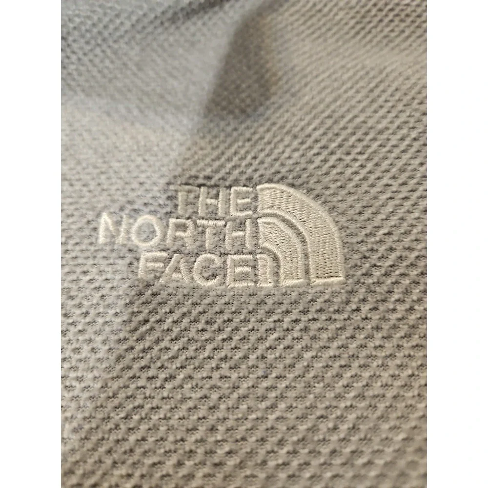 The North Face 1/4 Zip Fleece Pullover Mens Medium Gray Waffle Knit Jacket (1749